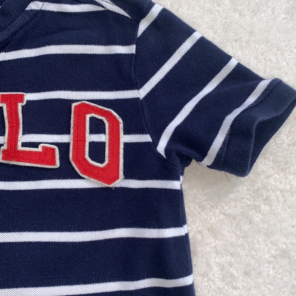 POLO Ralph Lauren Navy Blue & White Shirt 6 EUC - Picture 5 of 10